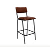 Tabouret de bar Diner avec assise en cuir capitonné