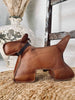 Butoir de porte chien - Cuir naturel
