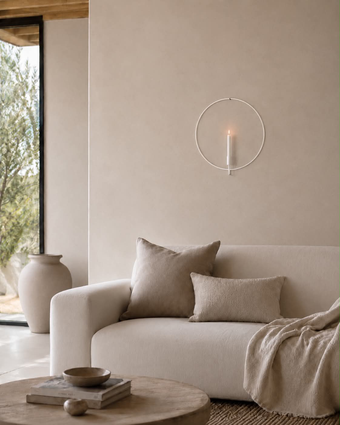 VIAMAJA Chandelier circulaire – Blanc – Ø 44 cm