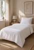 Parure de lit en satin de bambou, Satin blanc 140x200