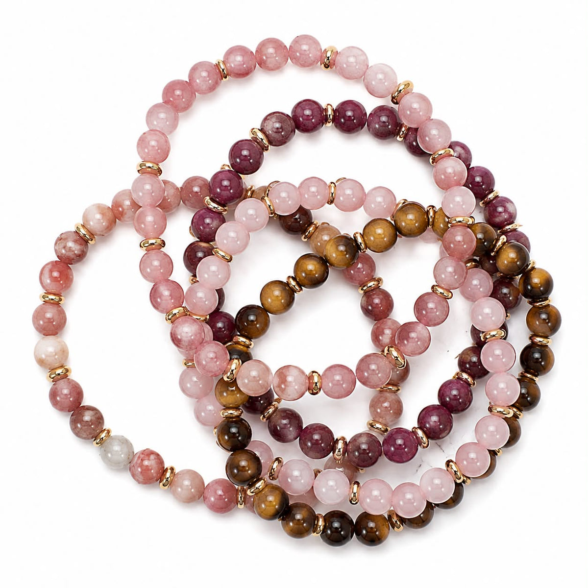 Bracelet Mollie – mélange naturel / rose