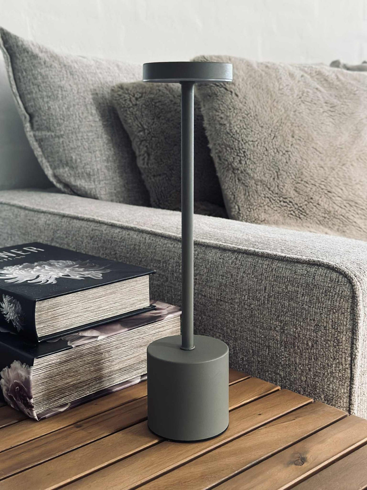 Lampe de table LED KELLY Taupe - rechargeable