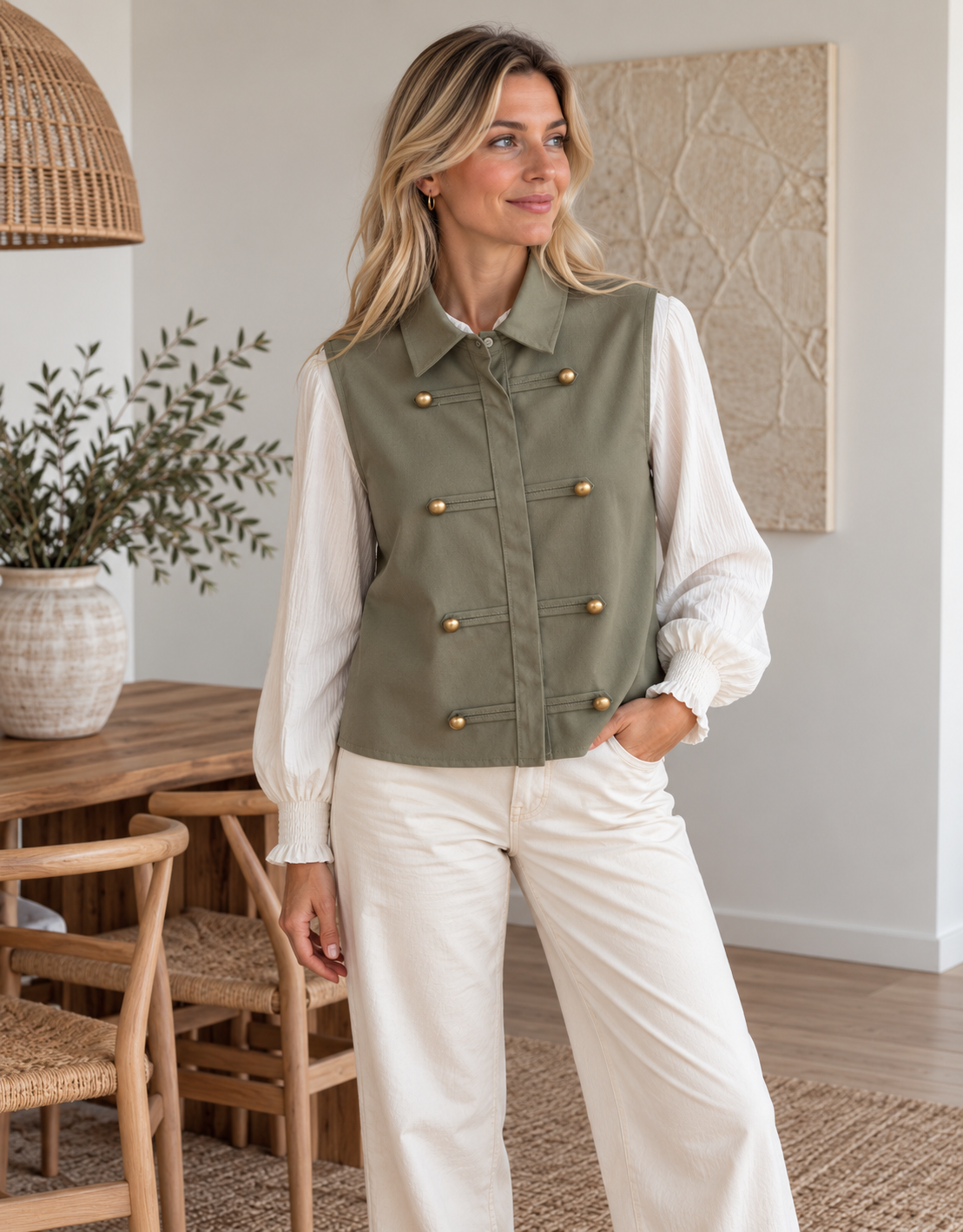 Gilet Savella - Military – Gilet vert militaire