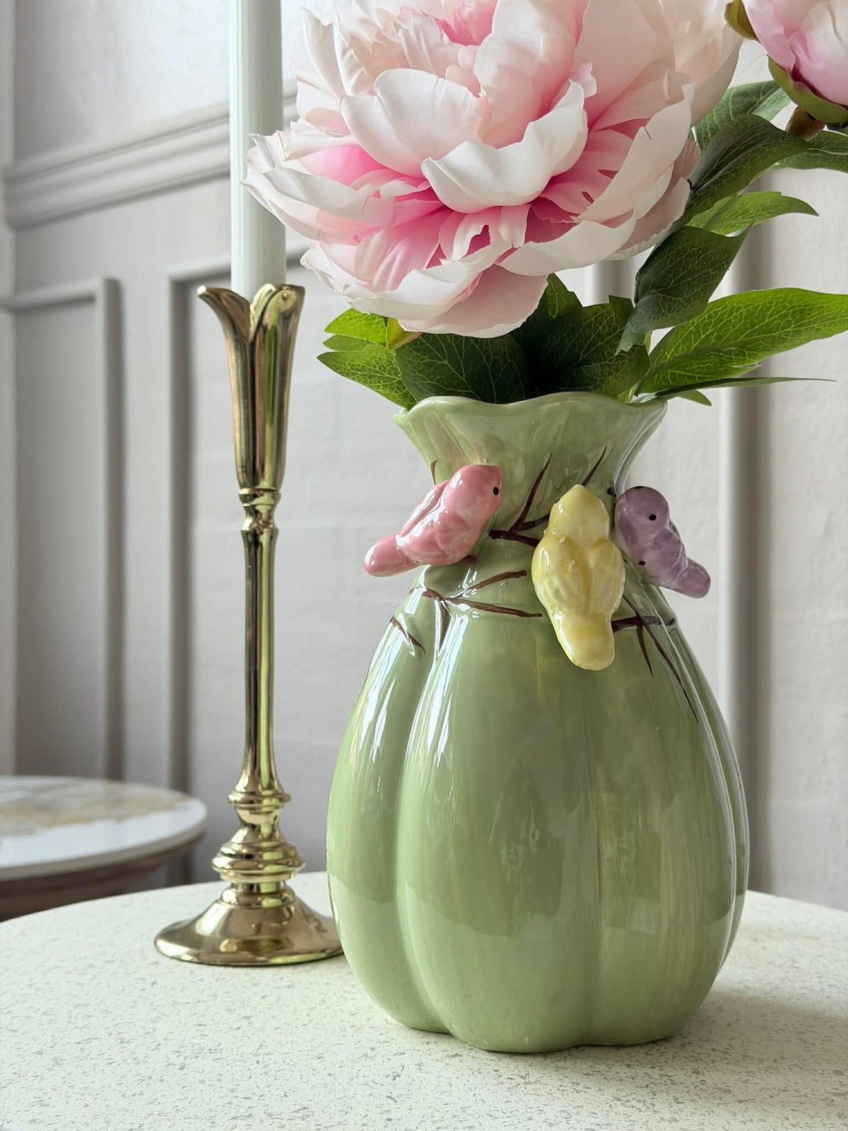 Vase avec déco - Blanc ou Vert