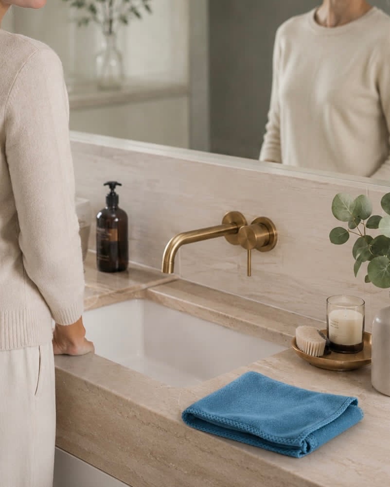 Chiffon en microfibres Anti dust - Parfait pour le verre et les miroirs