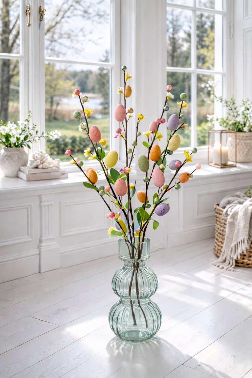 Branche avec œufs de Pâques - Color egg
