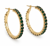 Boucles d’oreilles Smilla Hoops plaquées or 18K - Vert foncé