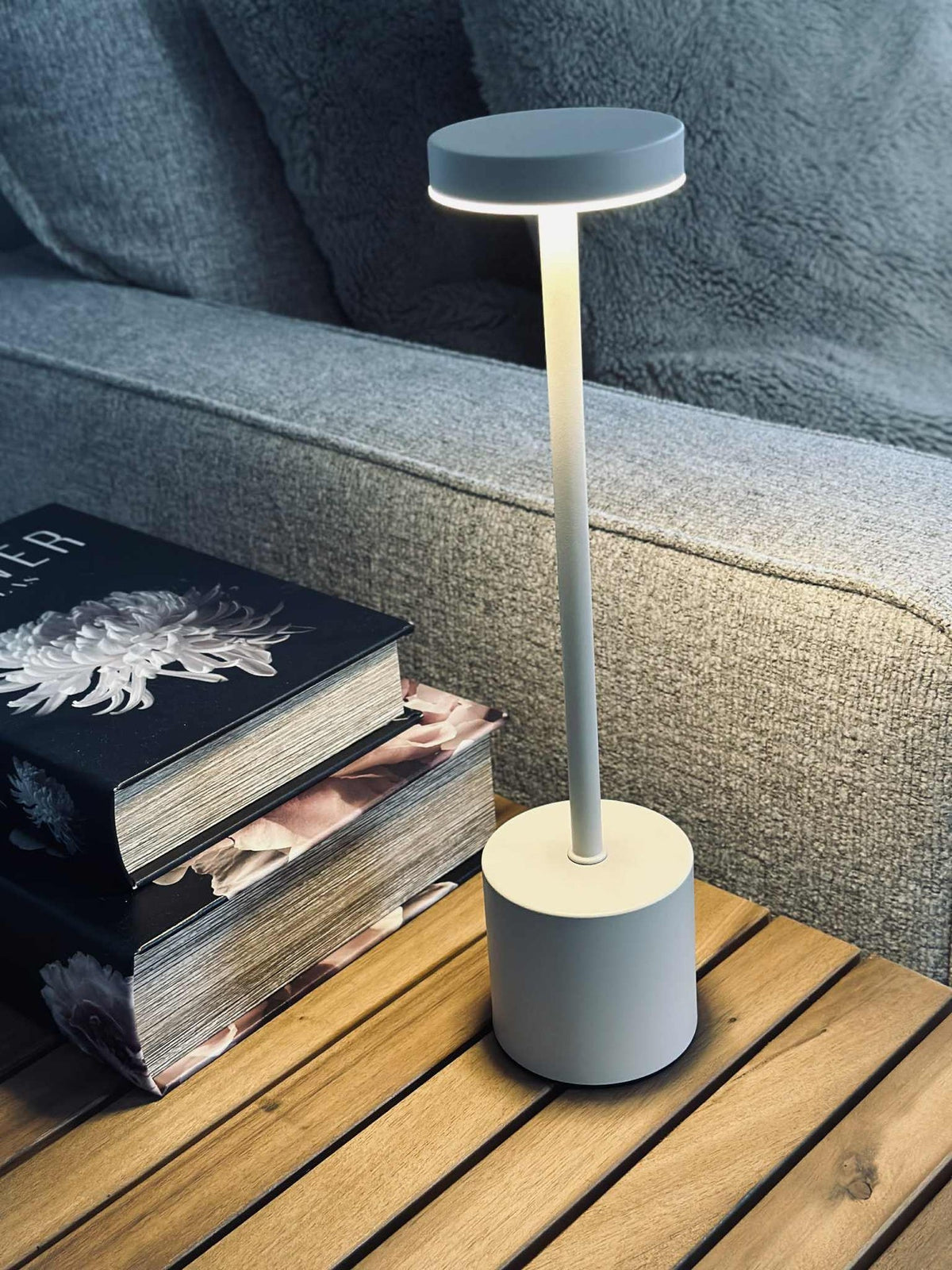 Lampe de table LED KELLY Crème - rechargeable