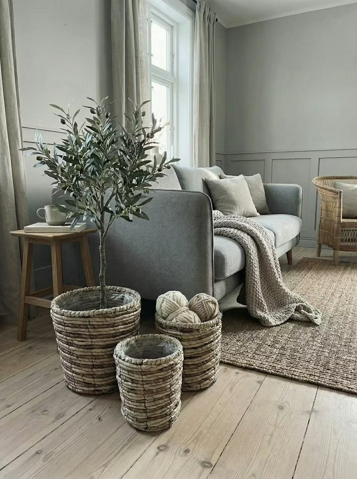 Paniers naturels - Lot de 3 pièces