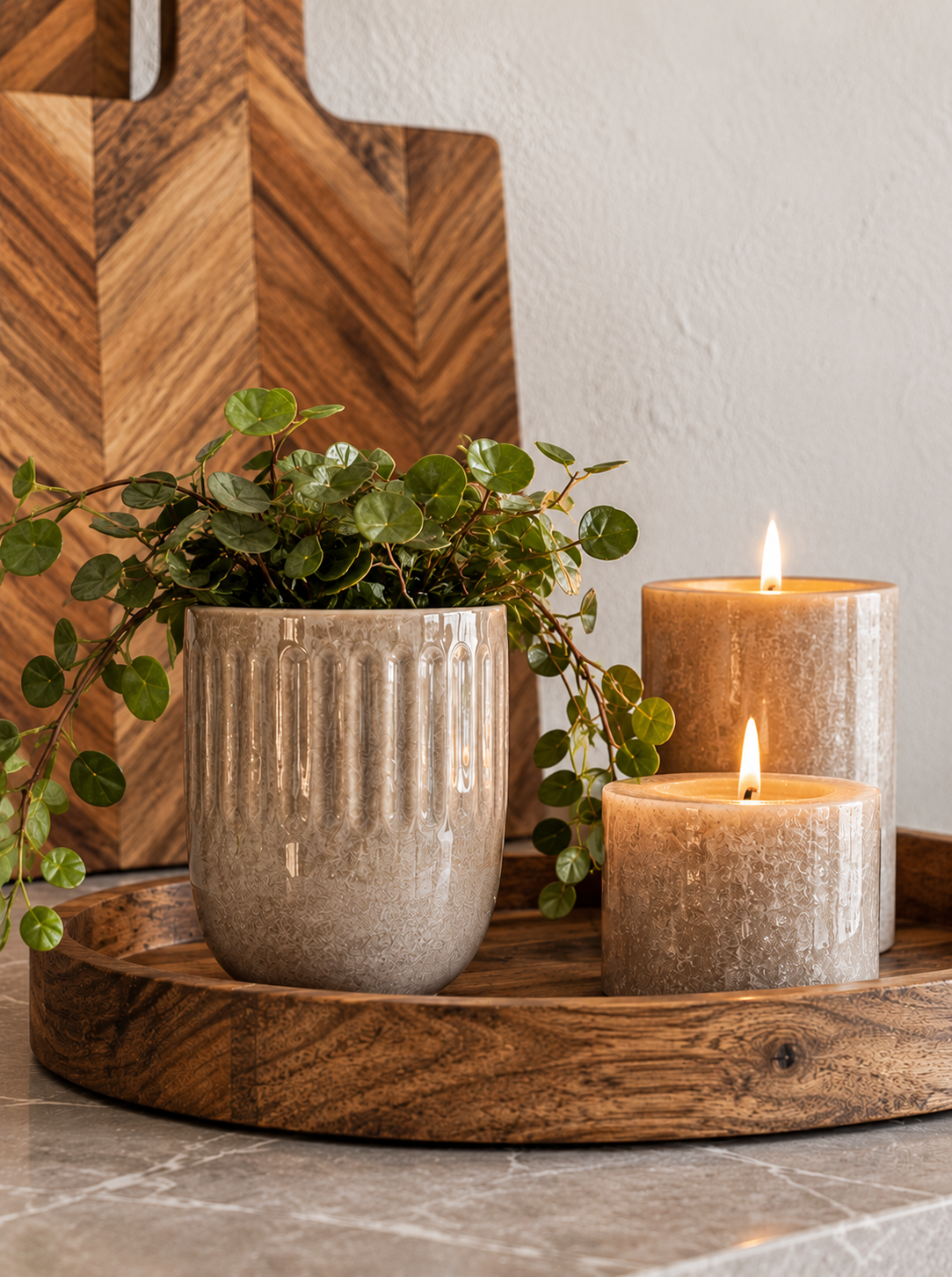 Lot de 4 mugs en grès - Beige