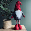 Lutin en feutrine avec jambes télescopiques – Rouge et gris – Grand