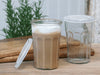 Verre à café Latte français avec rainures et couvercle – 500 ml