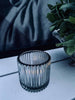Photophore - Verre strié - Teinté fumé