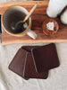 Dessous de verre / Coaster - 4 pcs Cuir de buffle noyer
