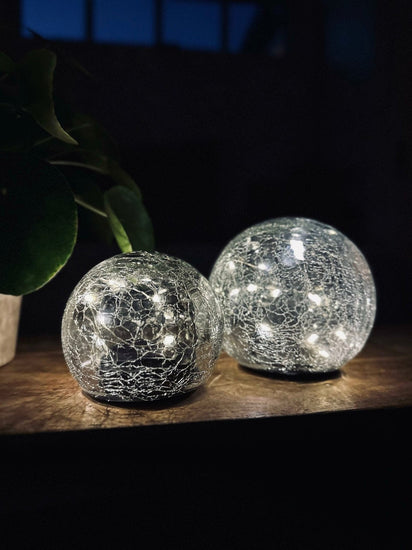 Glaskugle med solceller - Dia 10 cm - VIAMAJA.DK