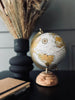 Globe sur pied en bois - Bleu poudré