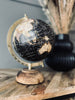 Globe sur socle en bois - Noir/Doré - Moyen