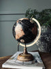 Globe sur socle en bois - Noir/Doré