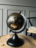 Globe terrestre - Noir / Or sur socle noir - H 23 cm