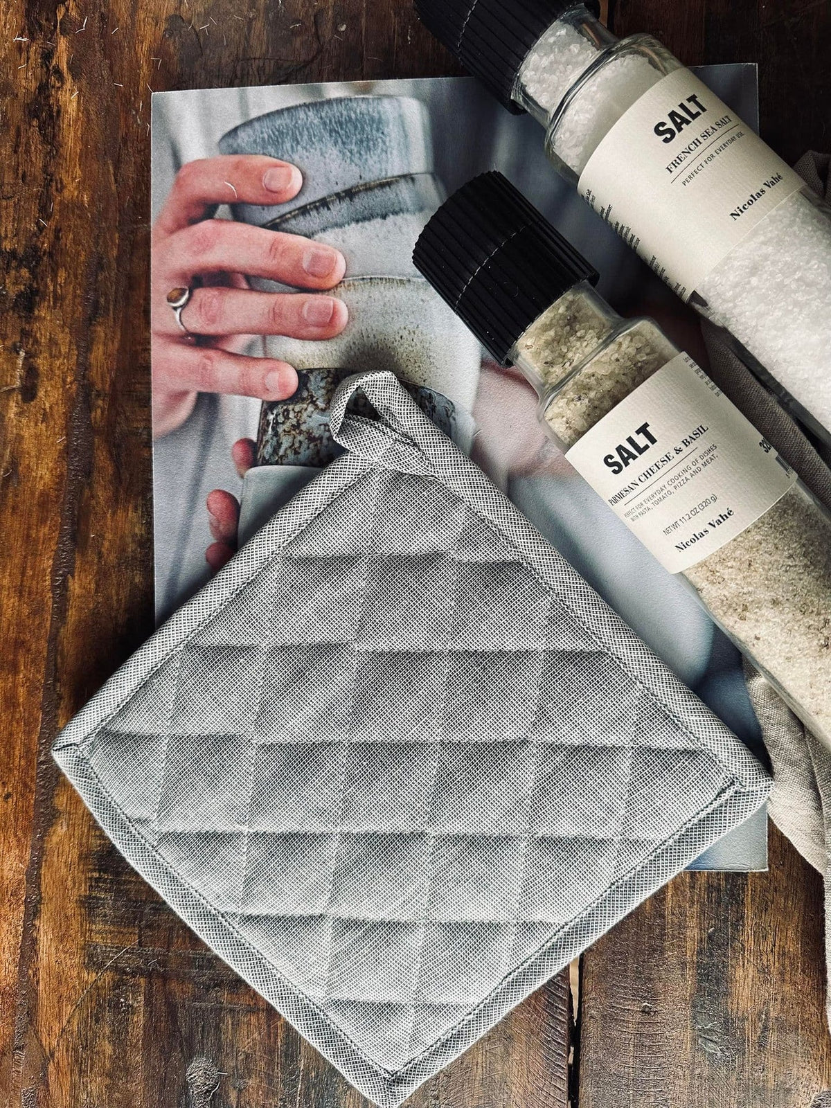 Grydelap Sort/grå meleret - VIAMAJA.DK