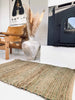 Tapis de sol en peau d’olive et jute / tapis de bain – 60x90cm