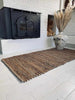 Tapis en cuir et jute – 70x300 Brun