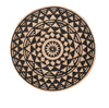 Tapis en jute avec imprimé noir - Ø120cm