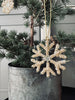 Suspension de Noël Flocon de neige mix doré 8cm