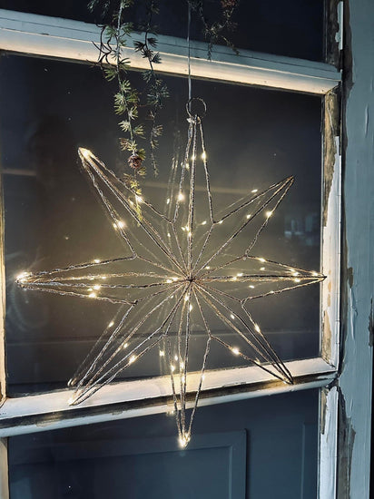 Julestjerne med LED Lys 40cm - timerfunktion - VIAMAJA.DK