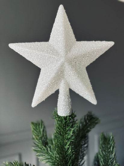 Julestjerne til juletræ - Hvid - VIAMAJA.DK