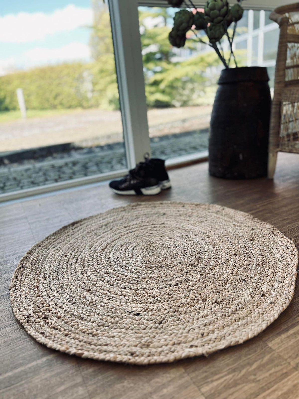 Jutetæppe - Ø 80cm - VIAMAJA.DK
