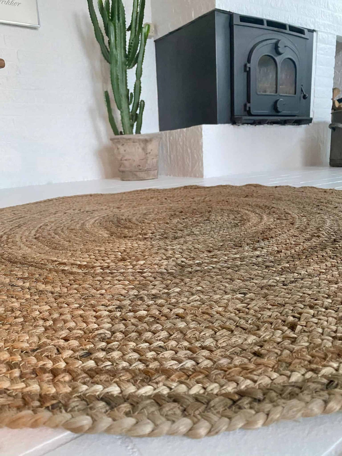 Jutetæppe Ø120 cm - VIAMAJA.DK