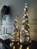 Cône avec LED et sapin -  H 60 cm