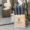 Lot de 10 bougies de table Gris foncé