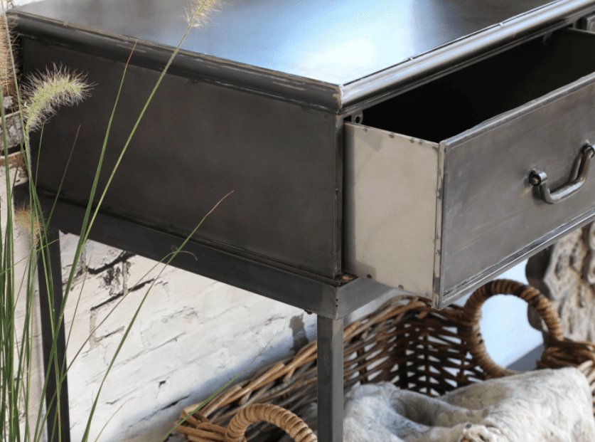 Konsolbord m. 3 skuffer - Sort metal - VIAMAJA.DK
