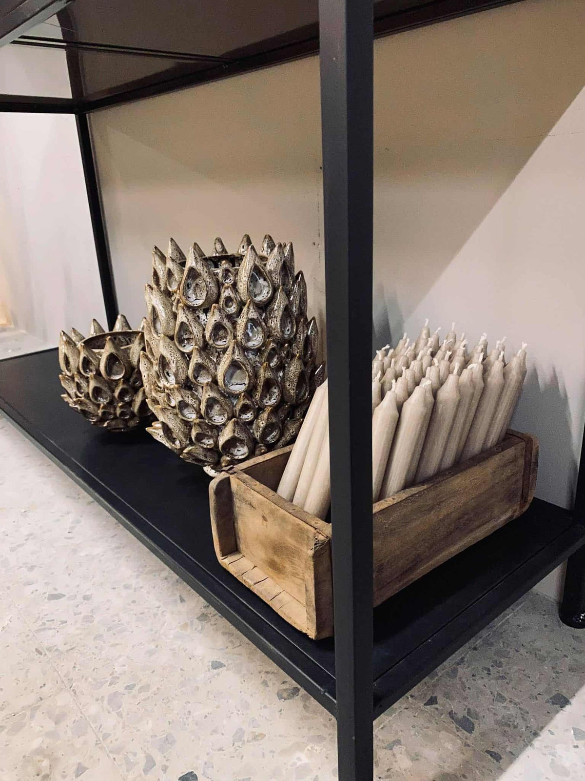 Konsolbord med 2 skuffer - Sort metal - VIAMAJA.DK