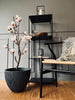 Jardinière en plastique - Nervuré Anthracite H 30 CM