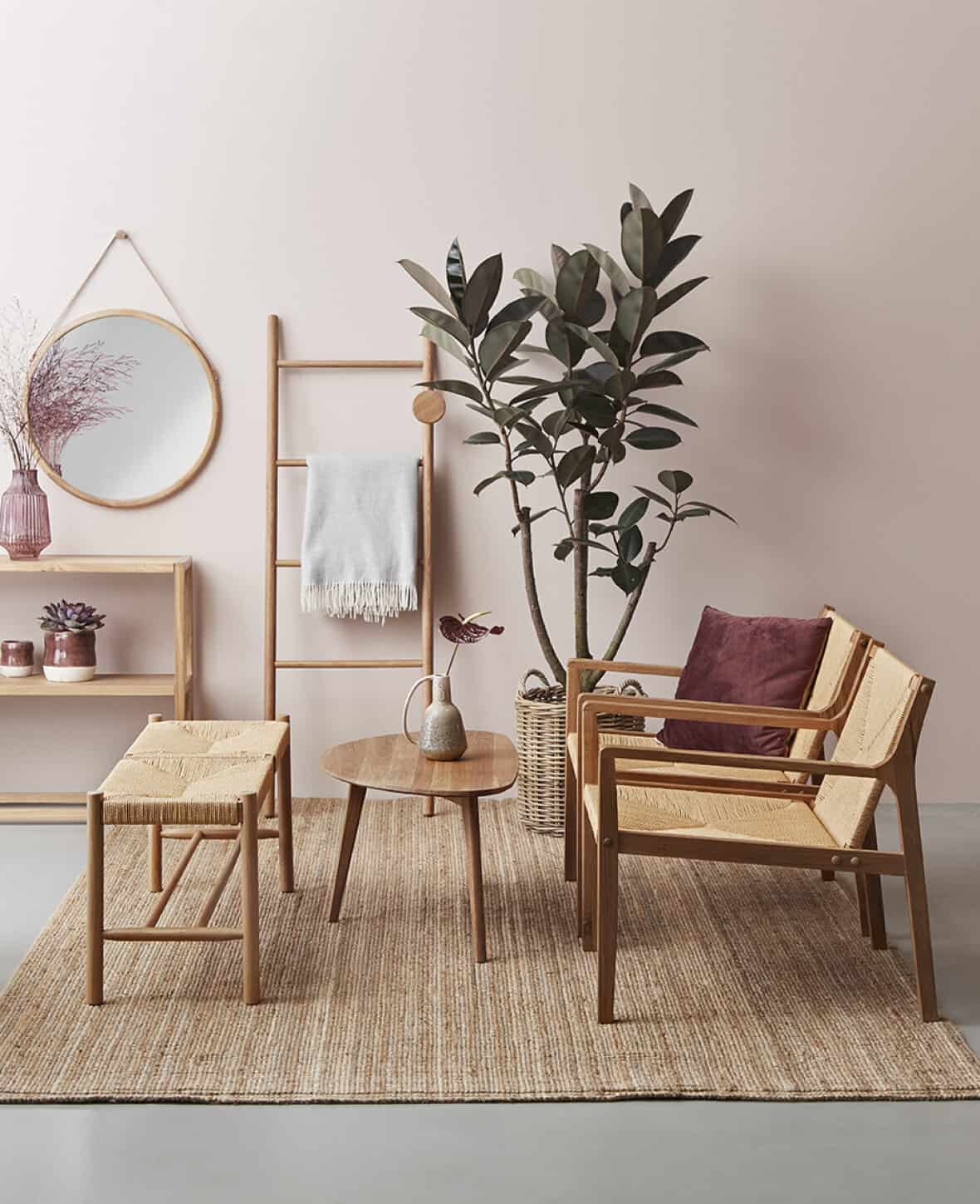 Lænestol massiv Eg og papirsnor - Nordisk design - VIAMAJA.DK