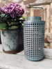 Lanterne à énergie solaire - Métal gris à motif