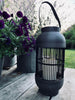Lanterne solaire en rotin haute - Gris