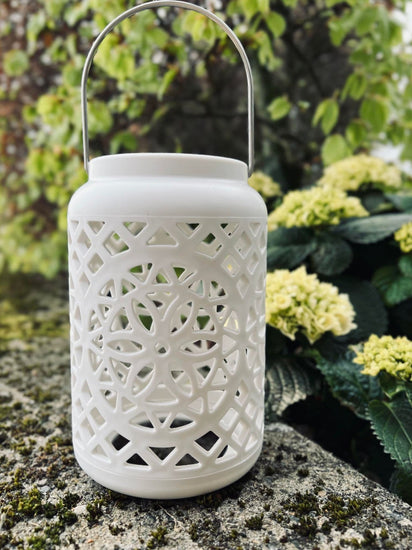Lanterne med solceller - WHITE BOHEME - VIAMAJA.DK