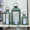 Lot de lanternes de 3 pièces - métal vert