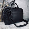 Sac pour ordinateur portable SAGA noir en cuir -