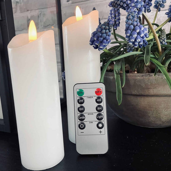 LED Bloklys – 20cm – med 3D væge - VIAMAJA.DK