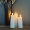 Bougies bloc LED blanches 3 pcs avec télécommande - Dessus plat