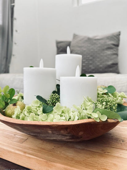 LED Bloklys / Hvid – 3 stk. Lys – Inkl. fjernbetjening - VIAMAJA.DK