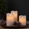 Bougies blocs LED blanches – Lot de 3 et télécommande