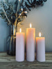 Bougies bloc LED / Rose – Lot de 3 bougies – Télécommande incluse