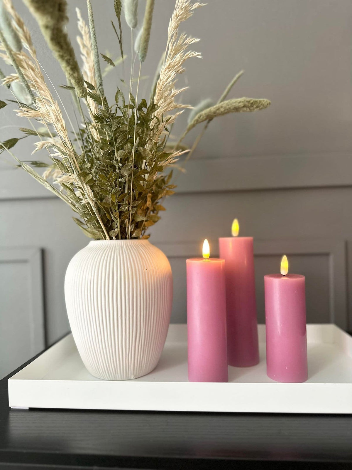 LED Bloklys / VIOLET 3 stk – Inkl. fjernbetjening - VIAMAJA.DK