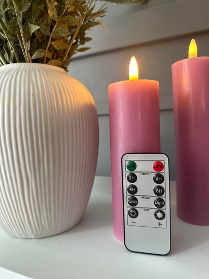 LED Bloklys / VIOLET 3 stk – Inkl. fjernbetjening - VIAMAJA.DK
